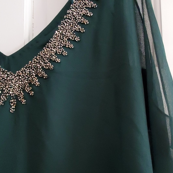 J Kara Beaded Jade Green Dress - Picture 7 of 10